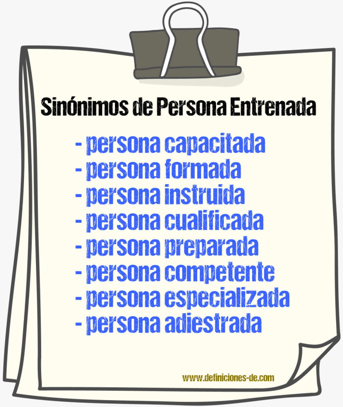 Sinónimos de persona entrenada