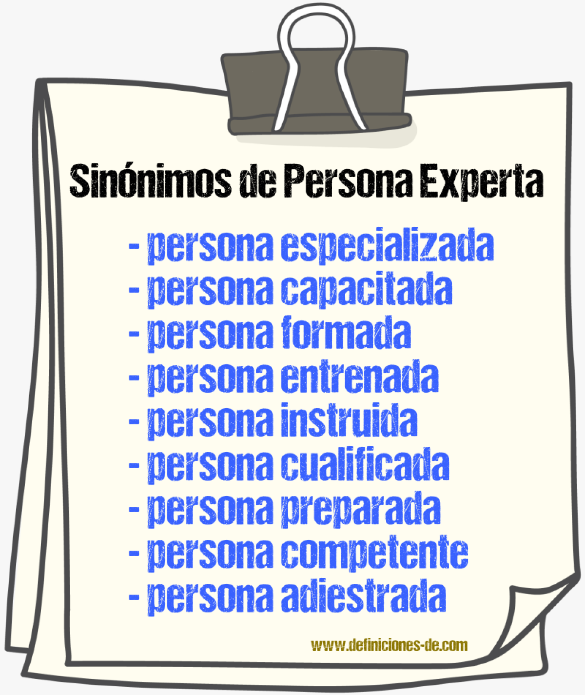 Sinónimos de persona experta