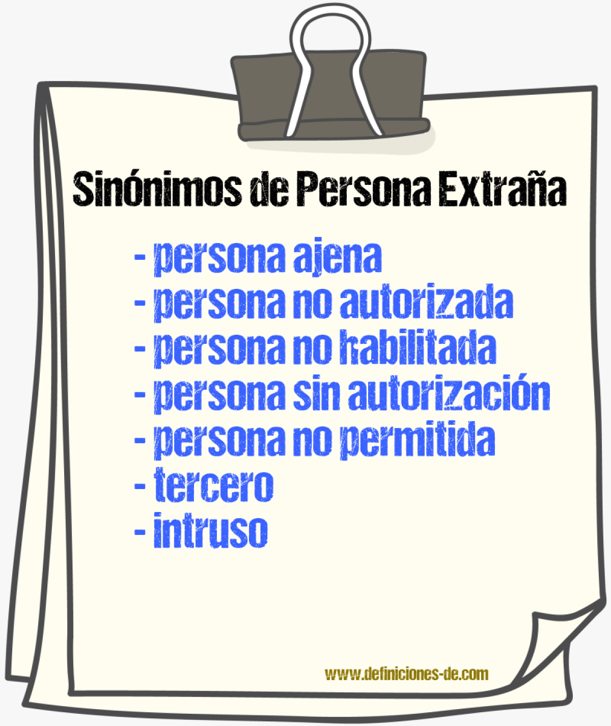 Sinónimos de persona extraña