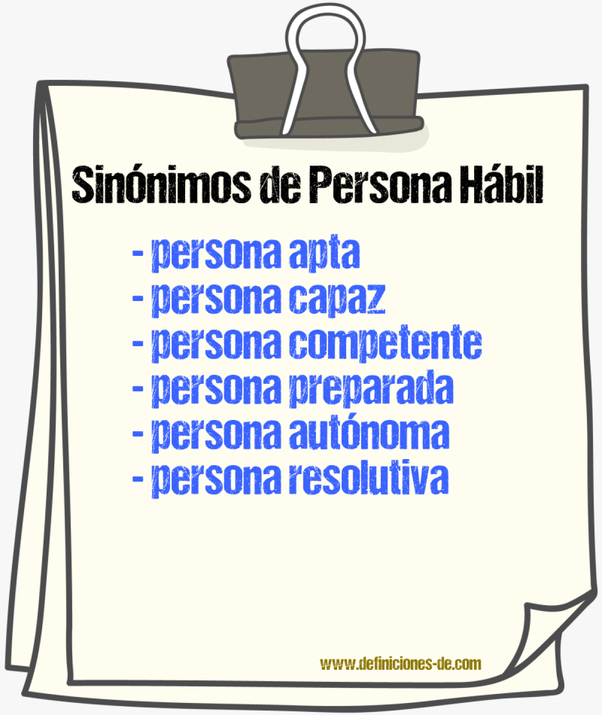 Sinónimos de persona hábil