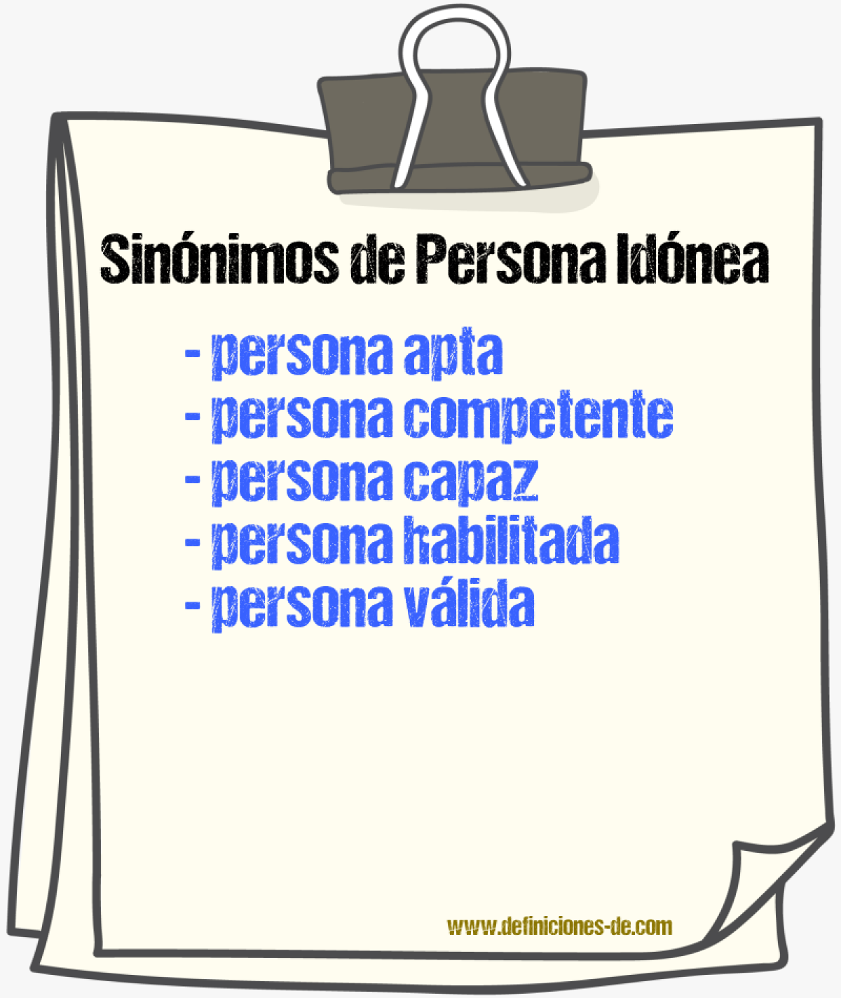 Sinónimos de persona idónea