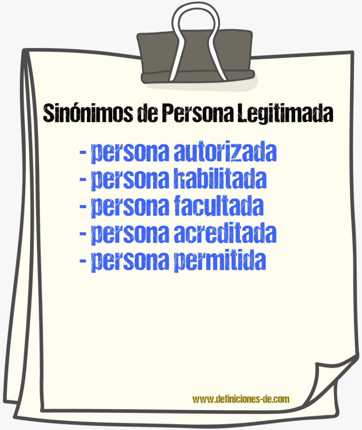 Sinónimos de persona legitimada