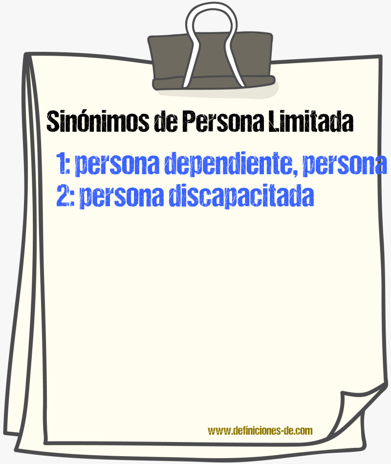 Sinónimos de persona limitada