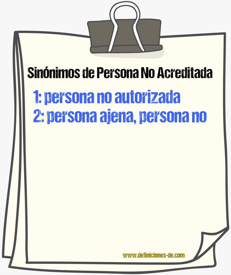 Sinónimos de persona no acreditada