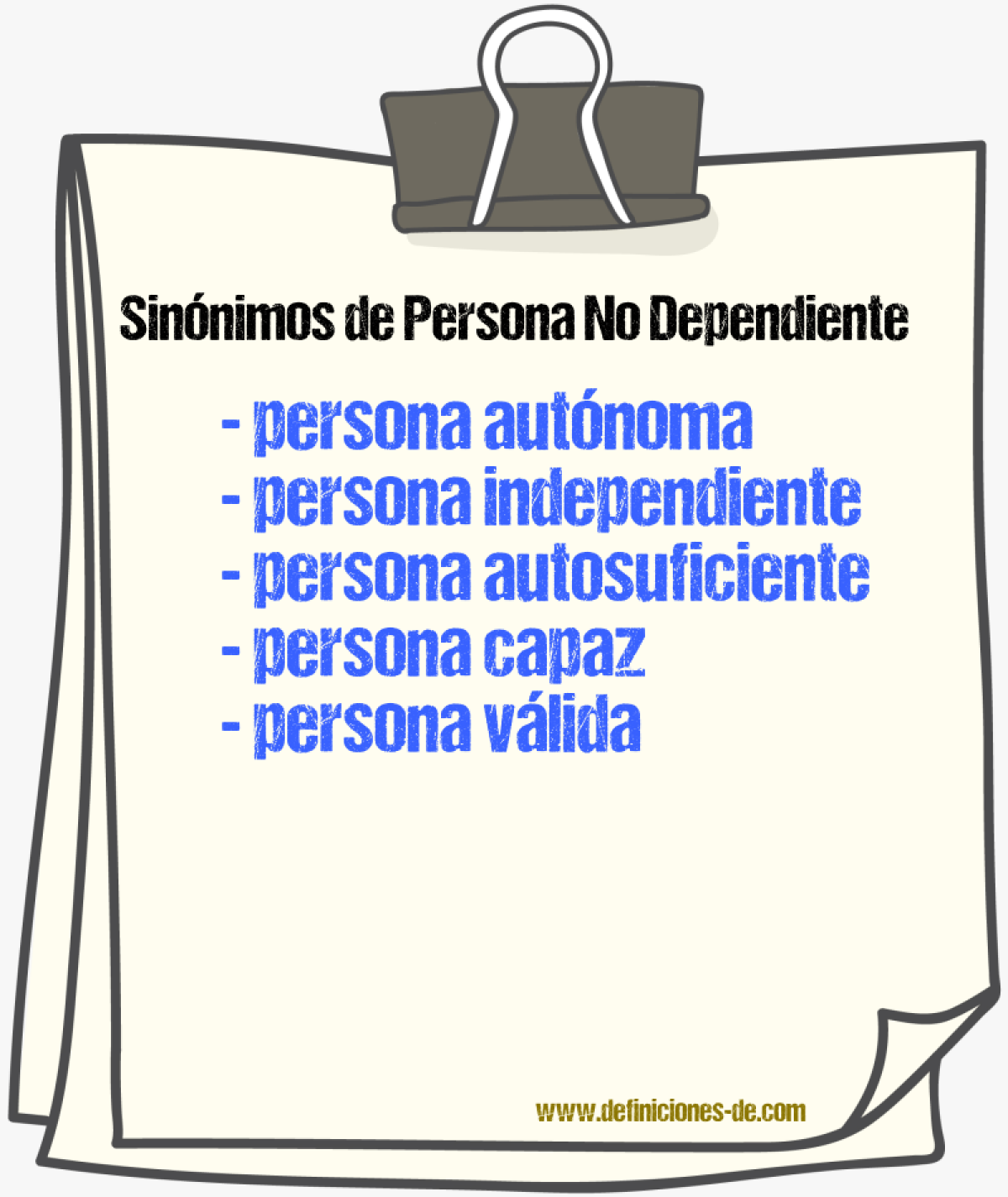 Sinónimos de persona no dependiente