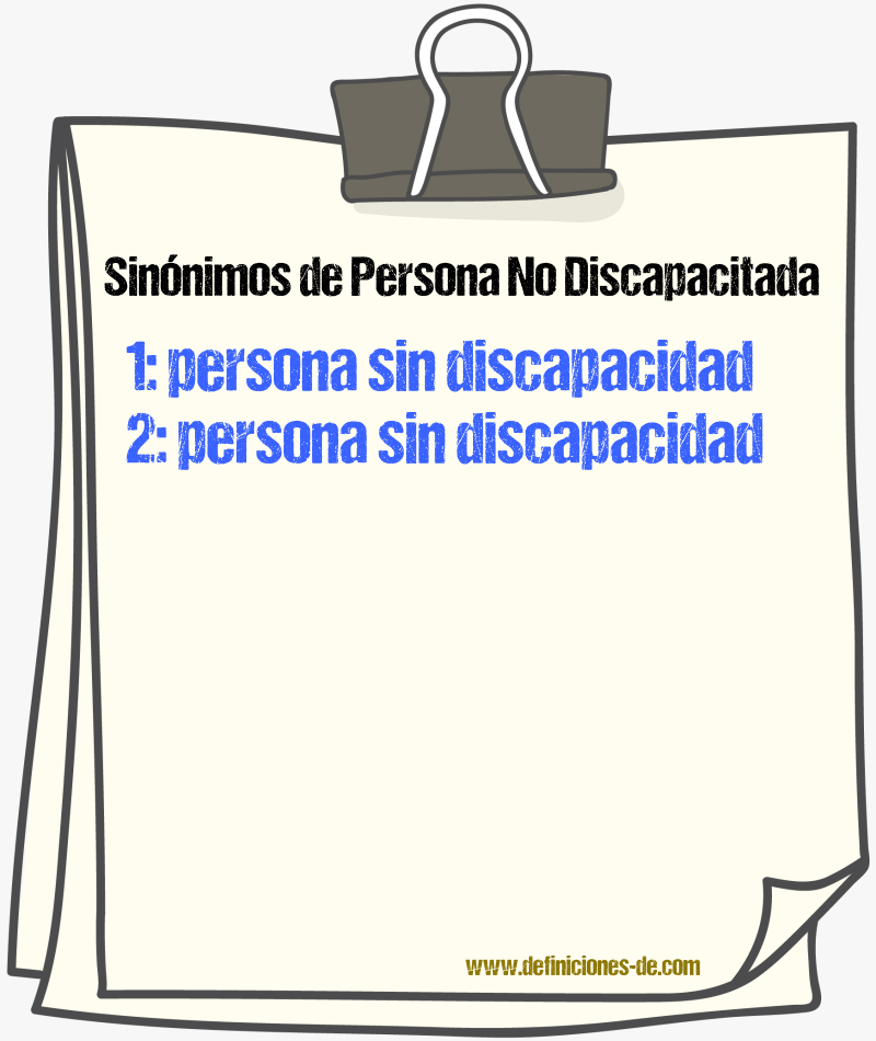 Sinónimos de persona no discapacitada