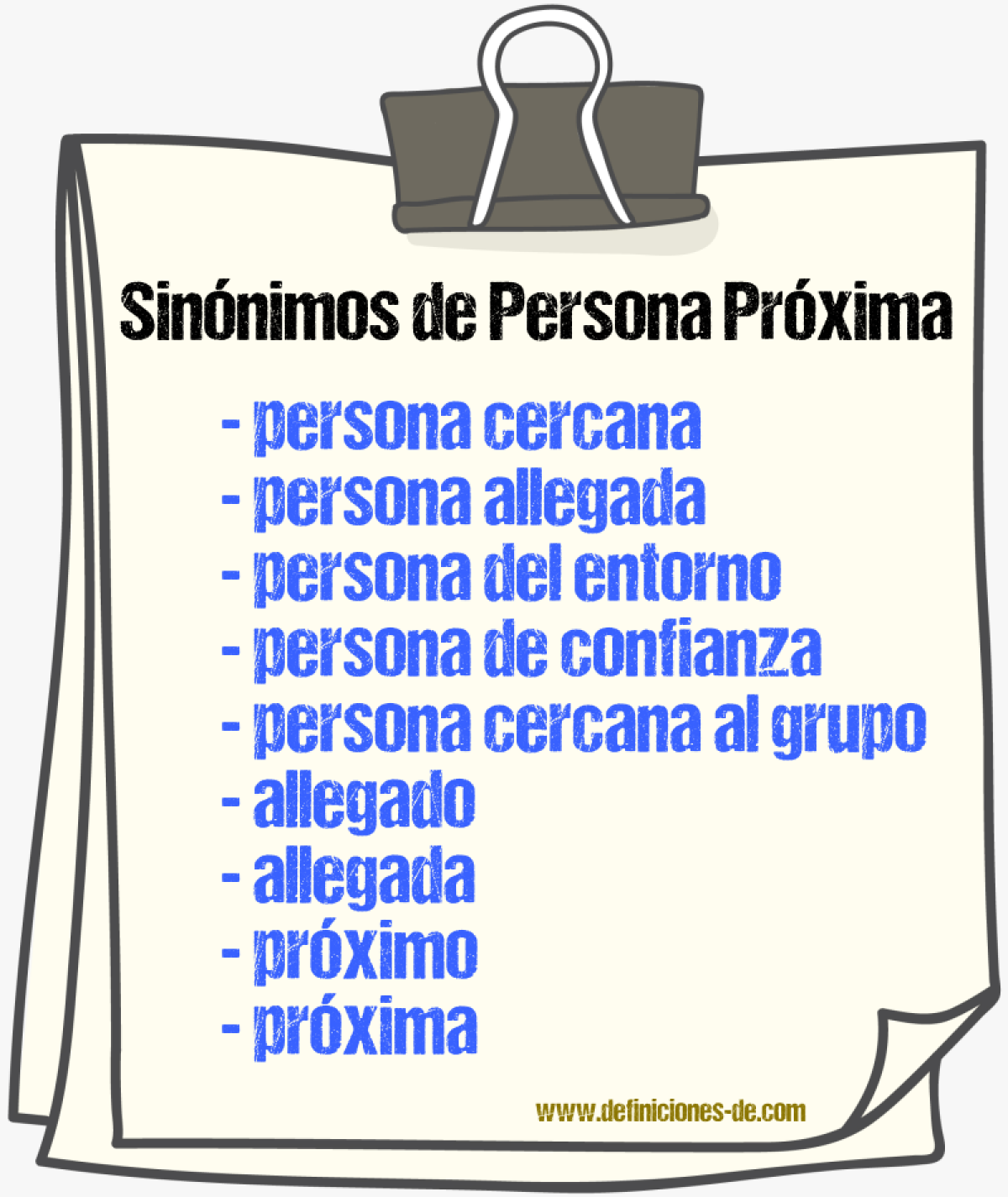 Sinónimos de persona próxima