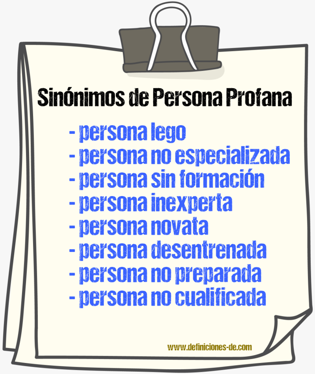 Sinónimos de persona profana
