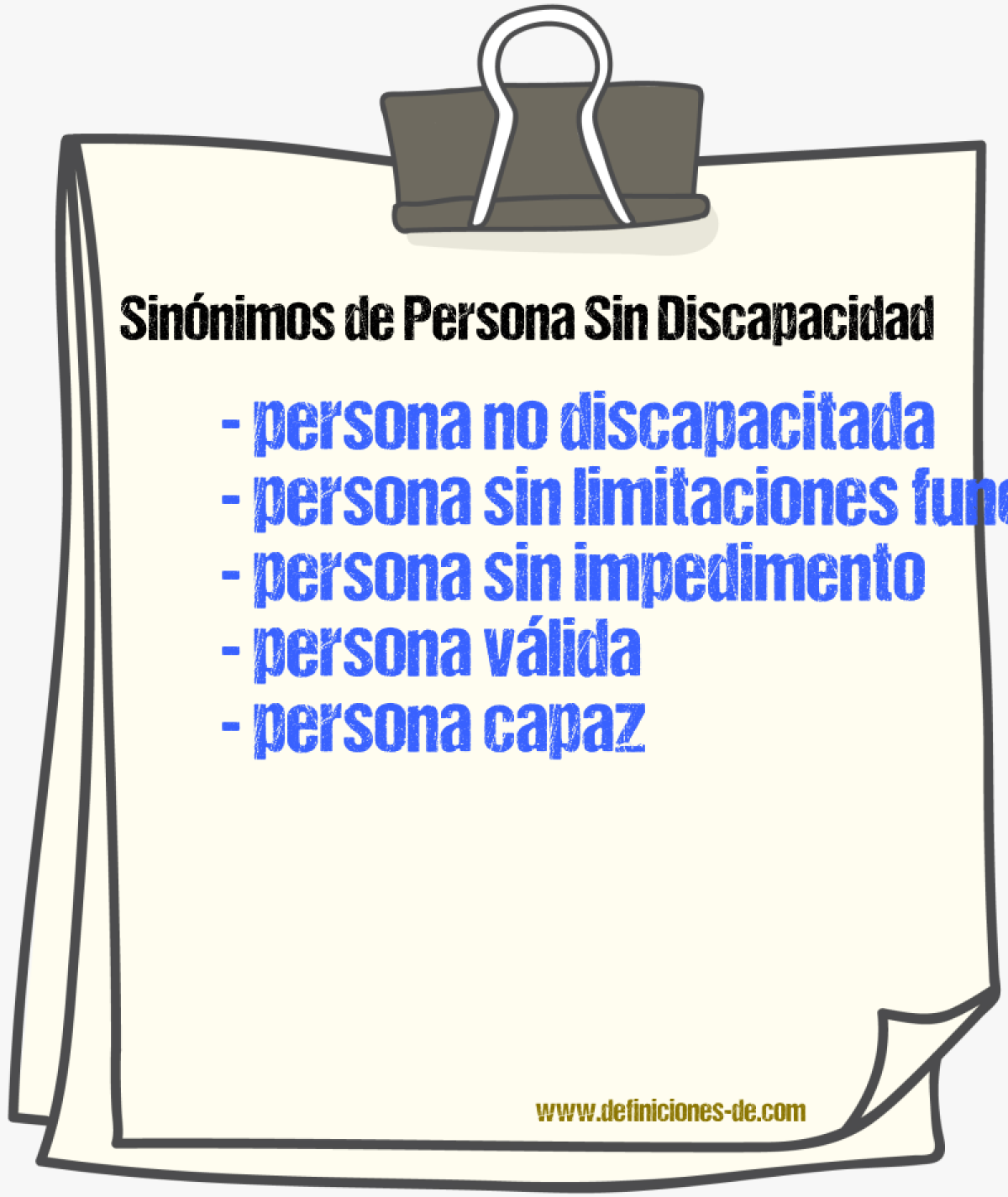 Sinónimos de persona sin discapacidad