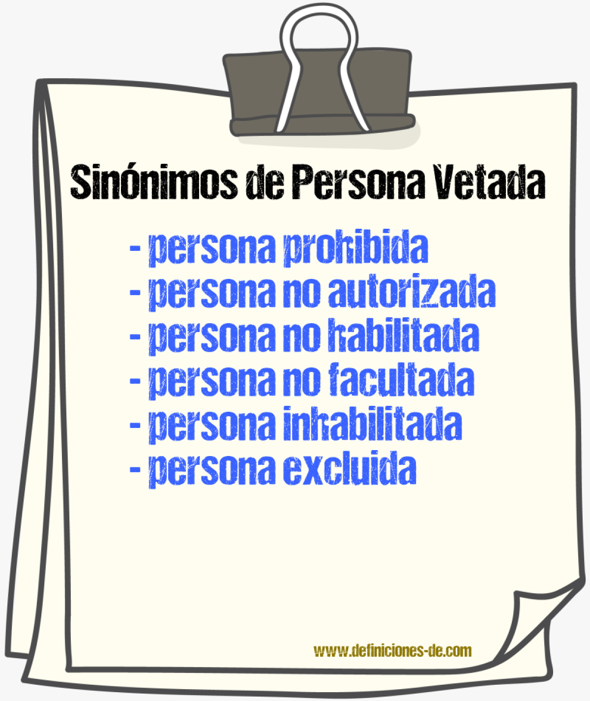 Sinónimos de persona vetada