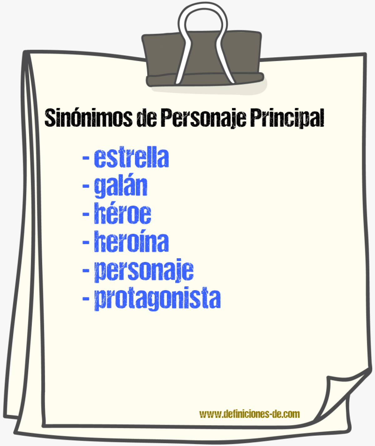 Sinnimos de personaje principal