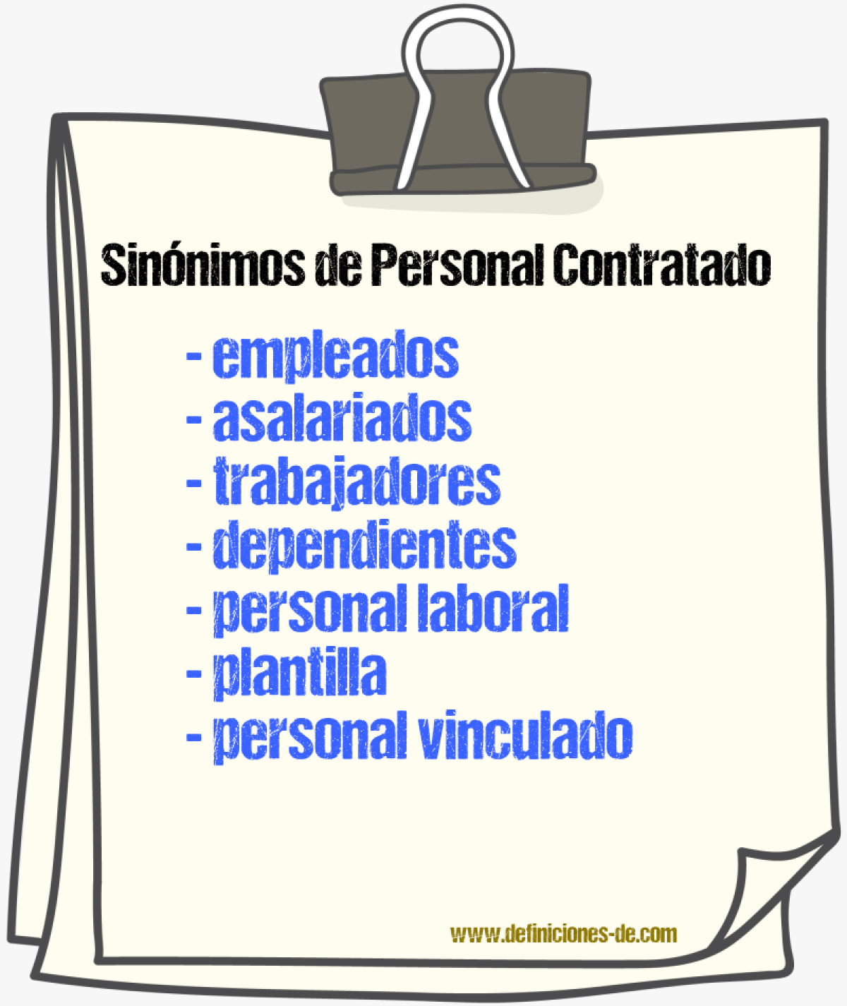 Sinónimos de personal contratado