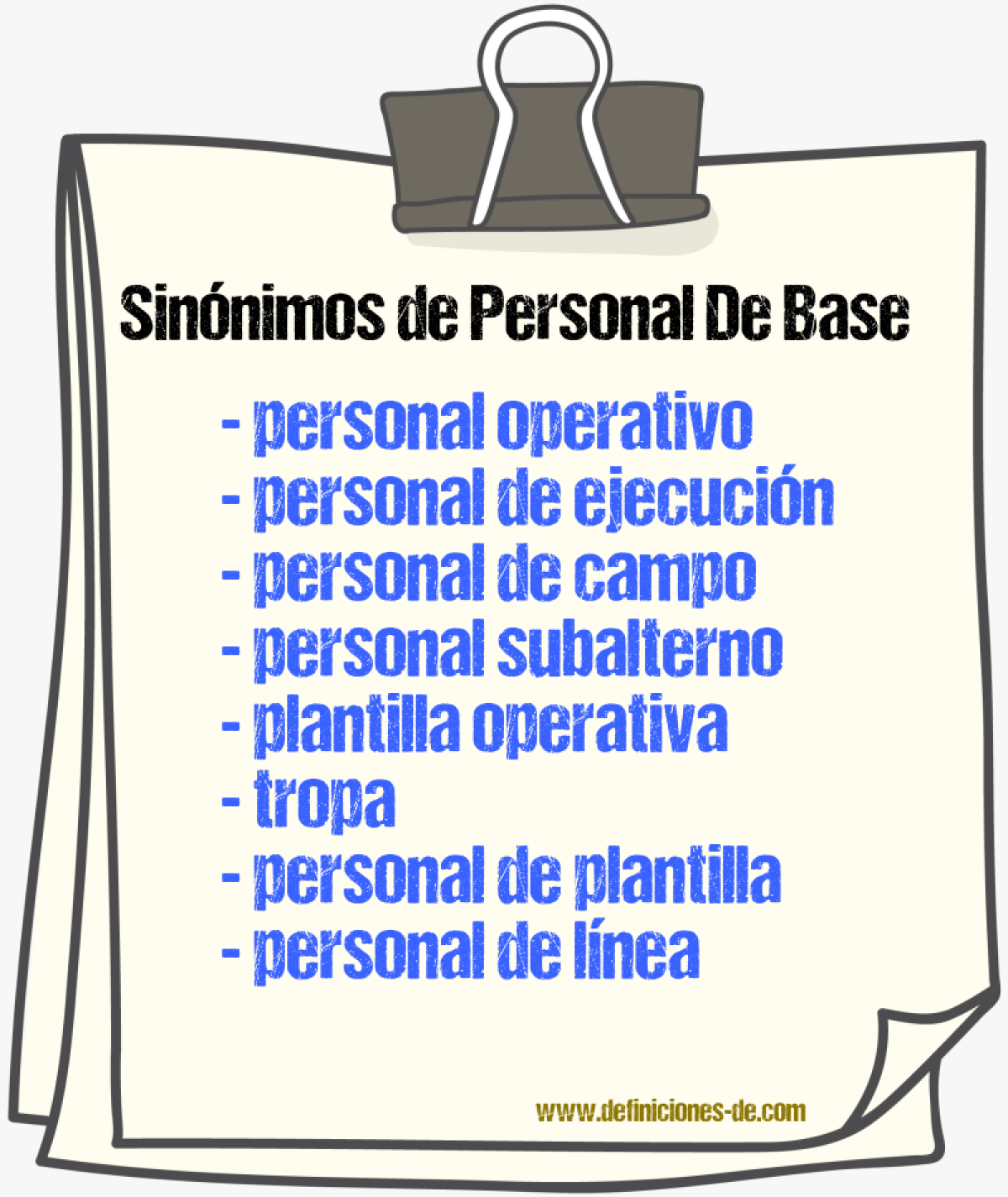 Sinónimos de personal de base