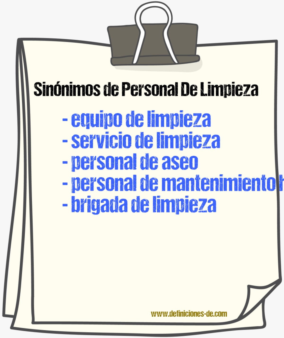 Sinónimos de personal de limpieza