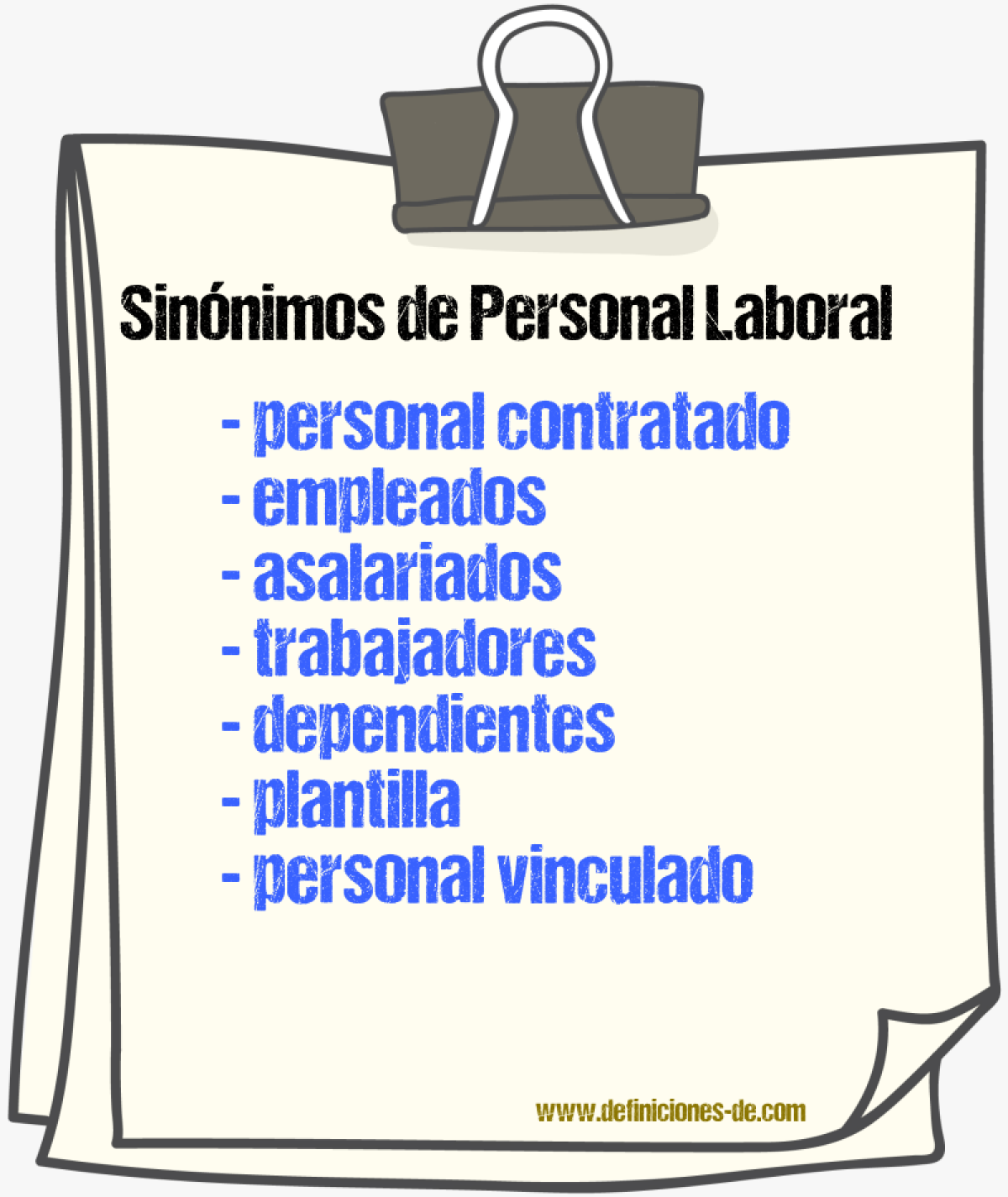 Sinónimos de personal laboral