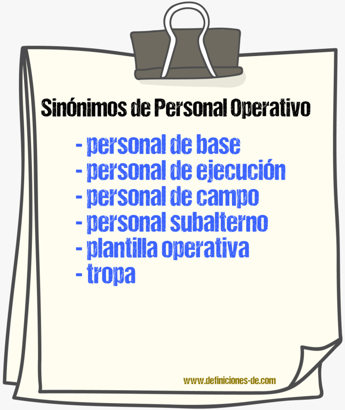 Sinónimos de personal operativo