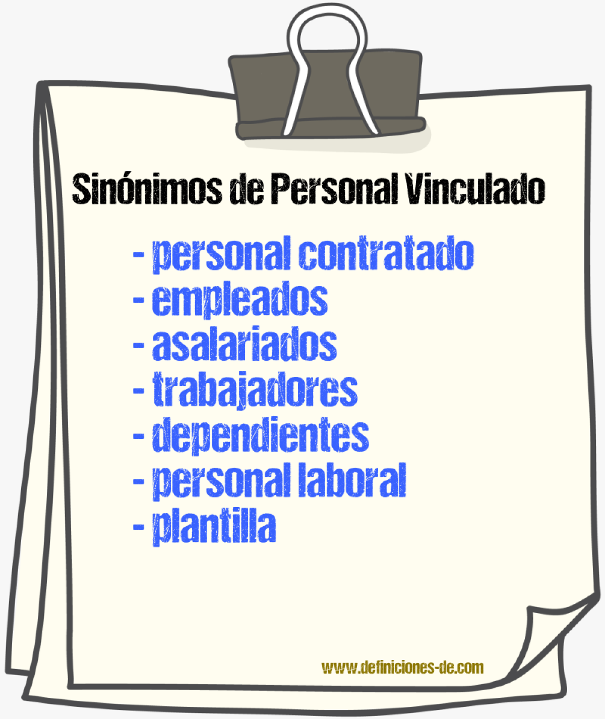 Sinónimos de personal vinculado