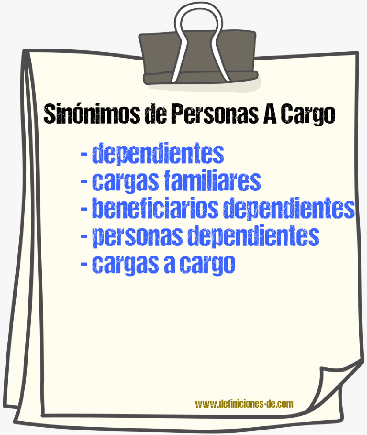 Sinónimos de personas a cargo