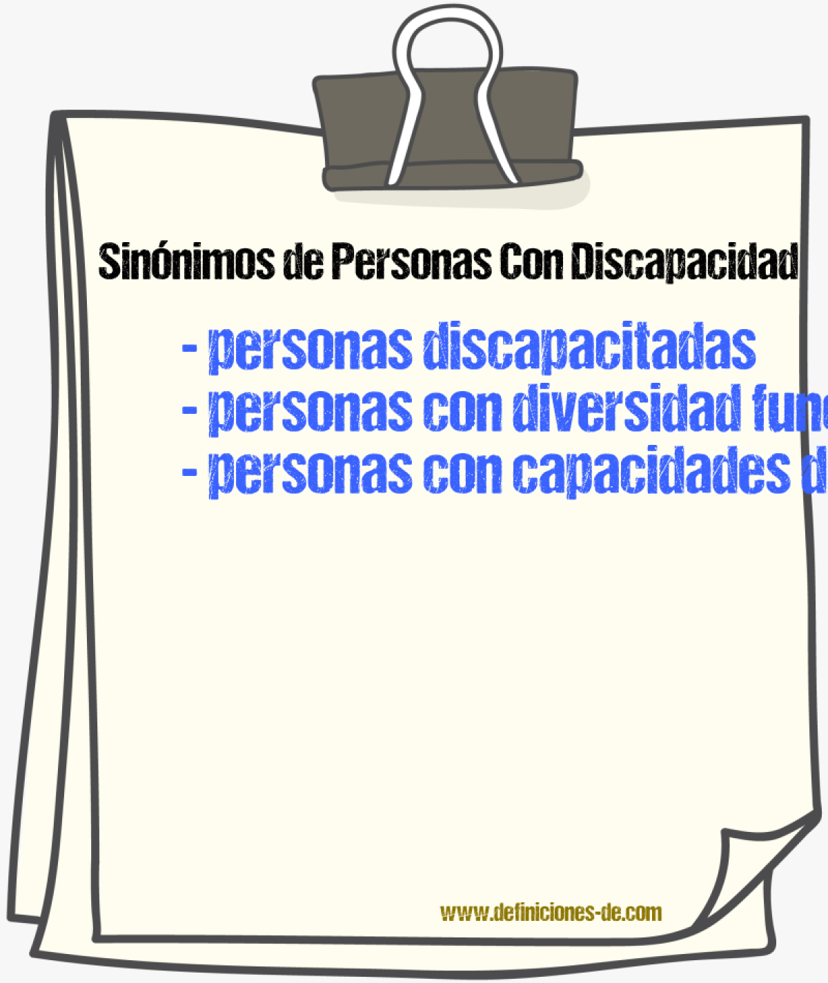 Sinónimos de personas con discapacidad