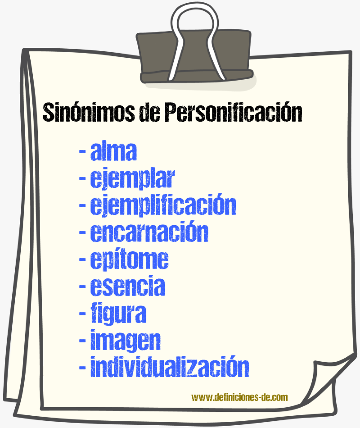 Sinnimos de personificacin