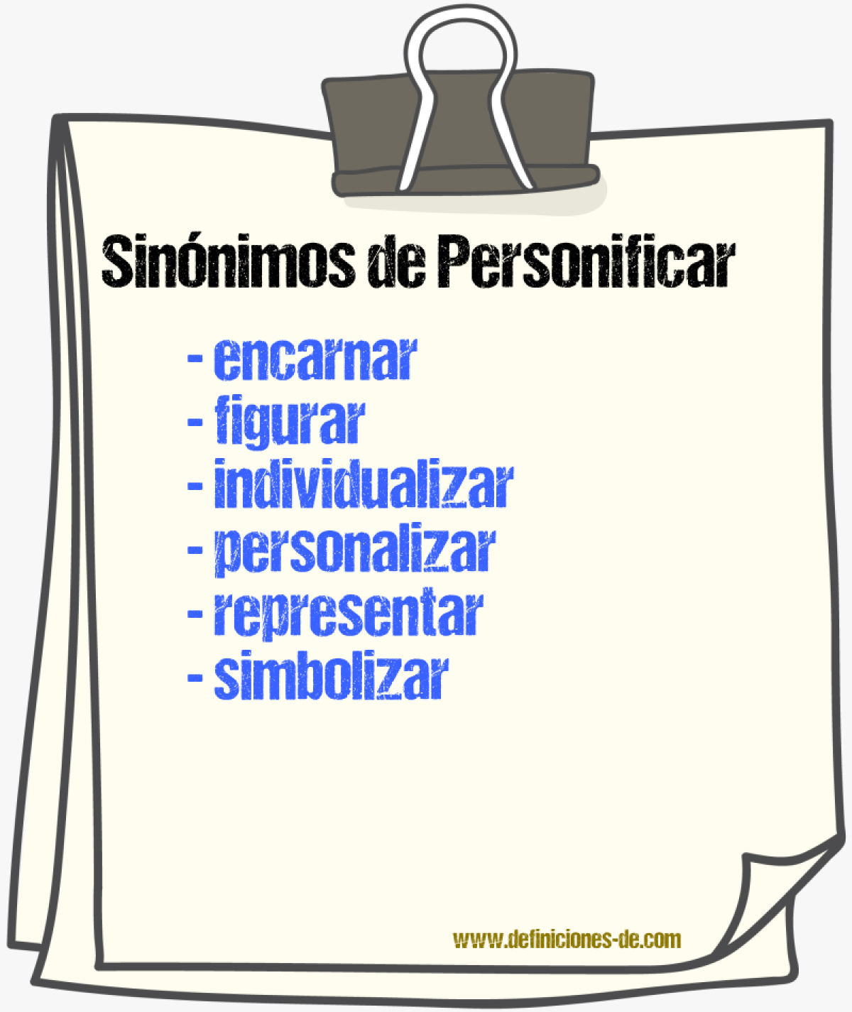 Sinnimos de personificar