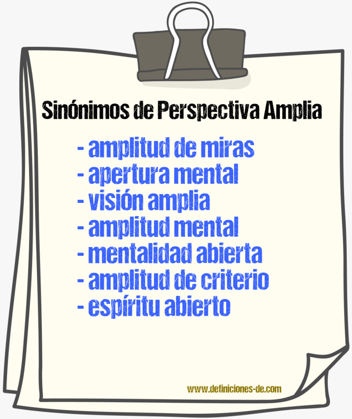 Sinónimos de perspectiva amplia