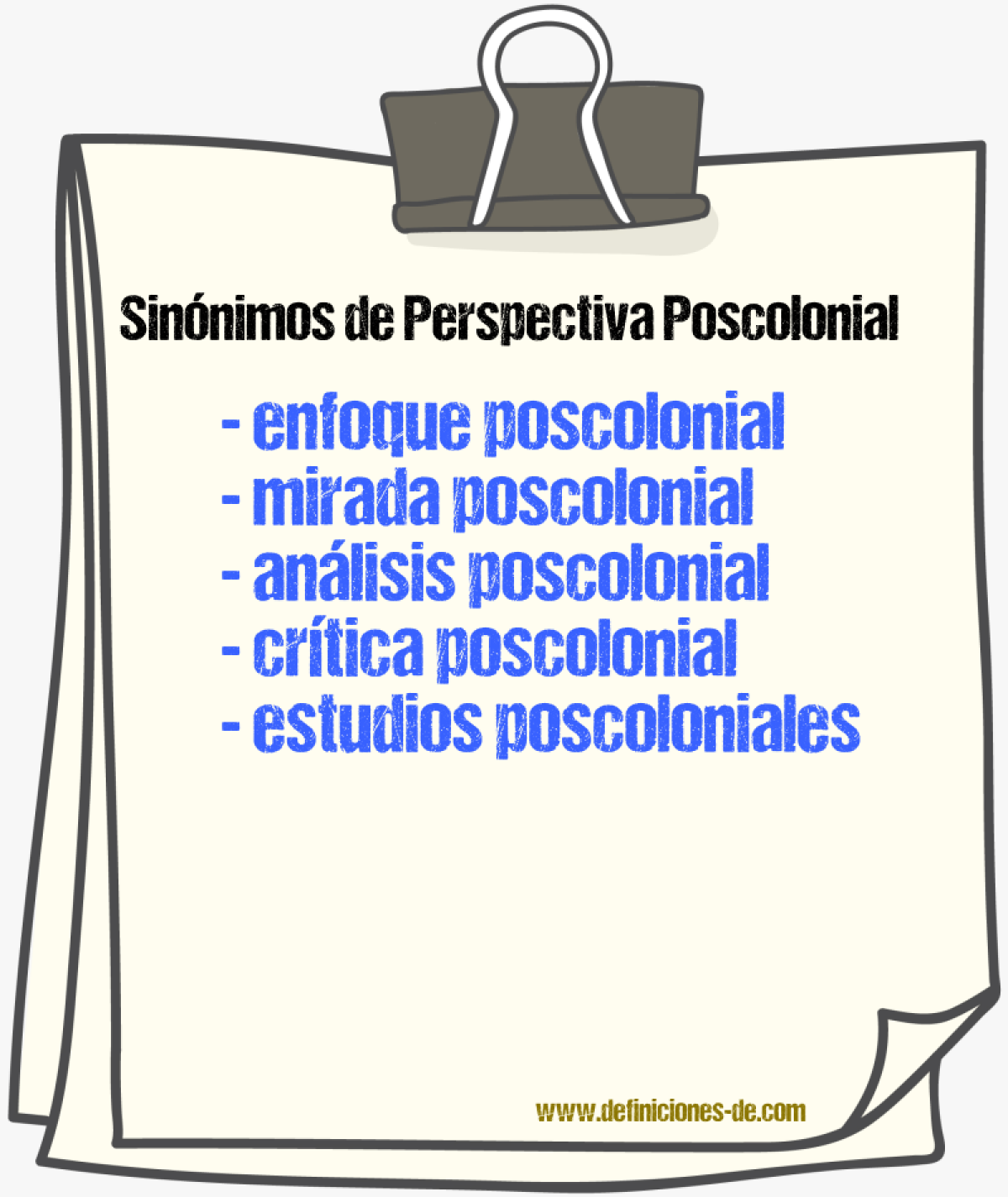 Sinónimos de perspectiva poscolonial