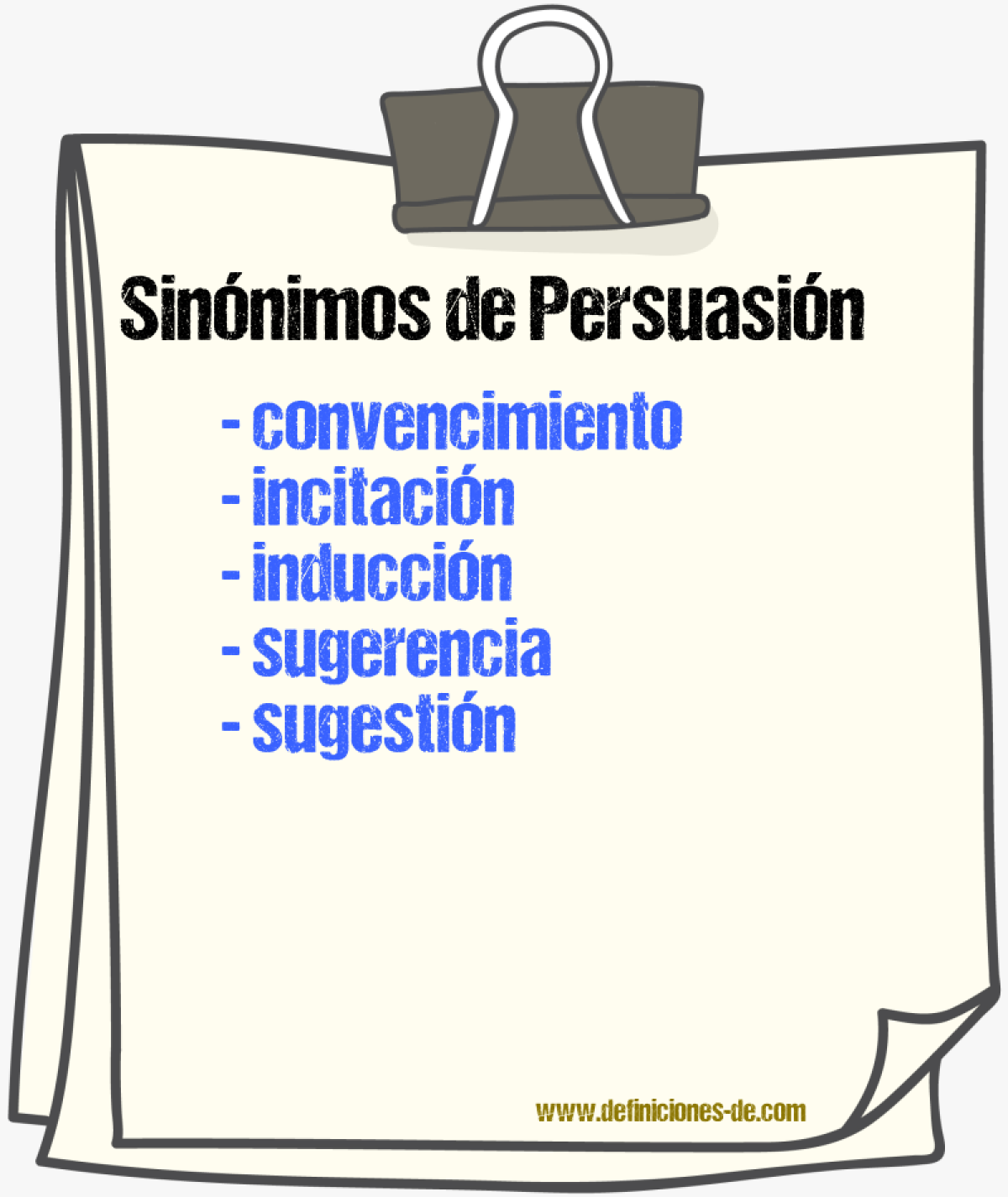 Sinónimos de persuasión