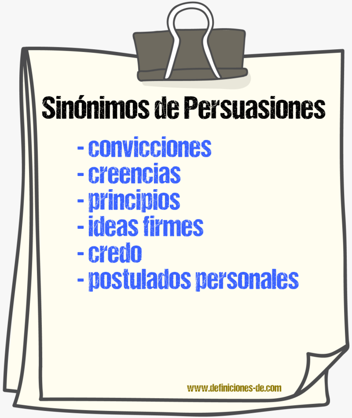 Sinónimos de persuasiones