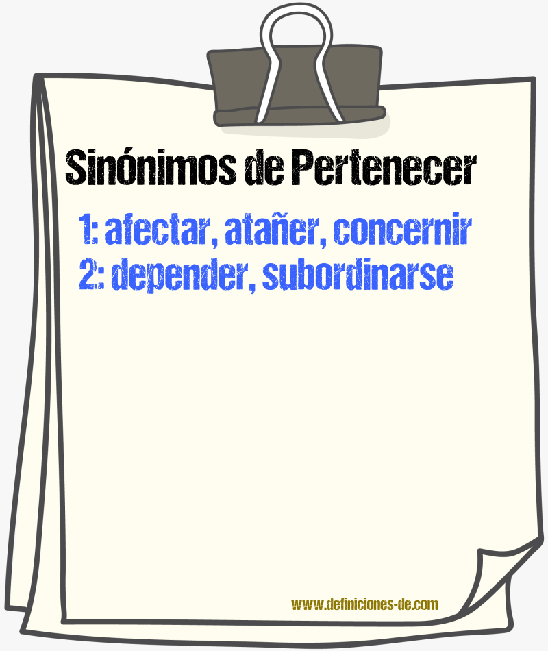 Sinnimos de pertenecer