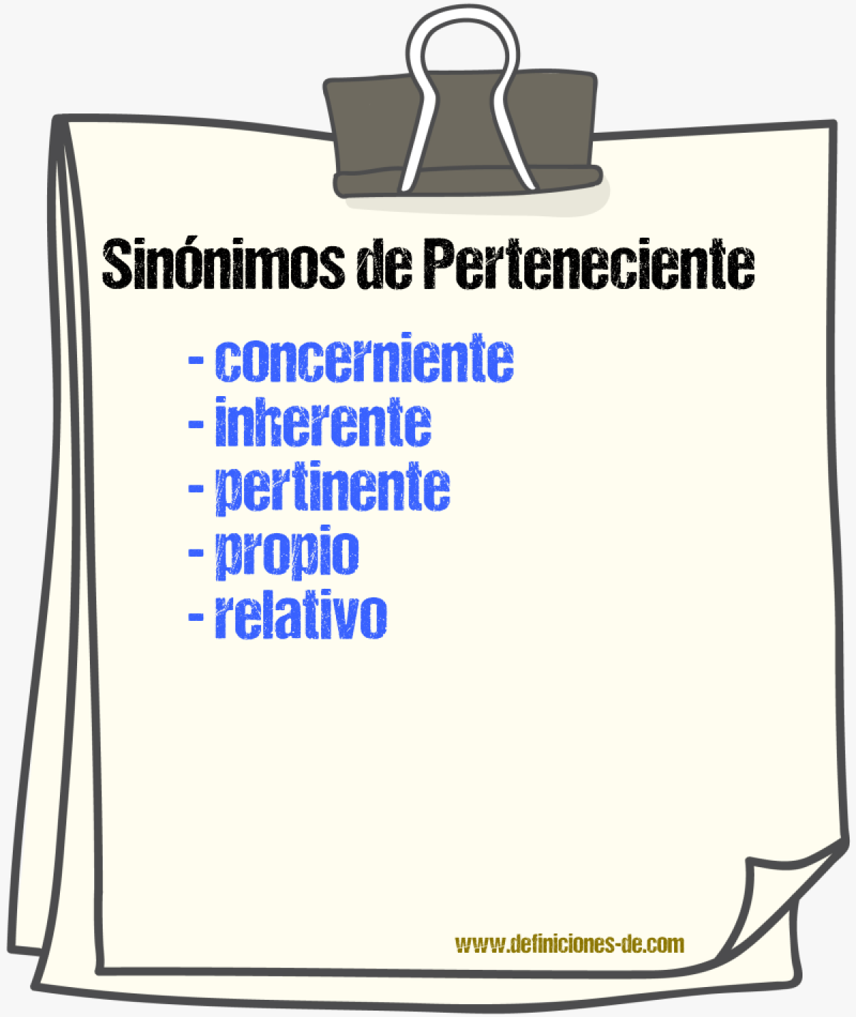 Sinnimos de perteneciente