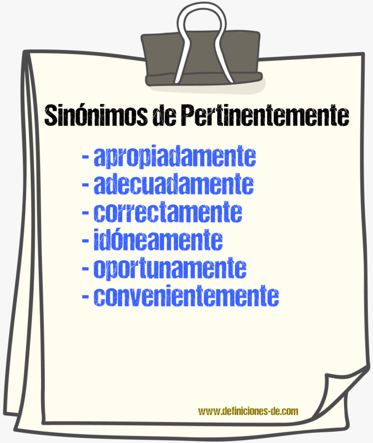 Sinónimos de pertinentemente