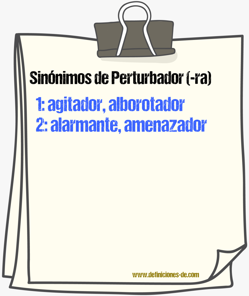 Sinnimos de perturbador