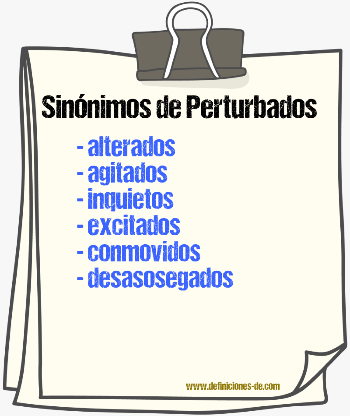 Sinónimos de perturbados