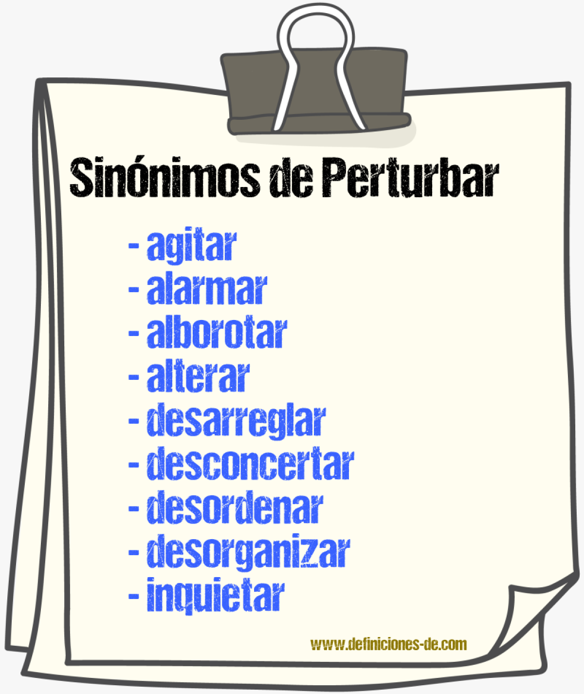 Sinnimos de perturbar