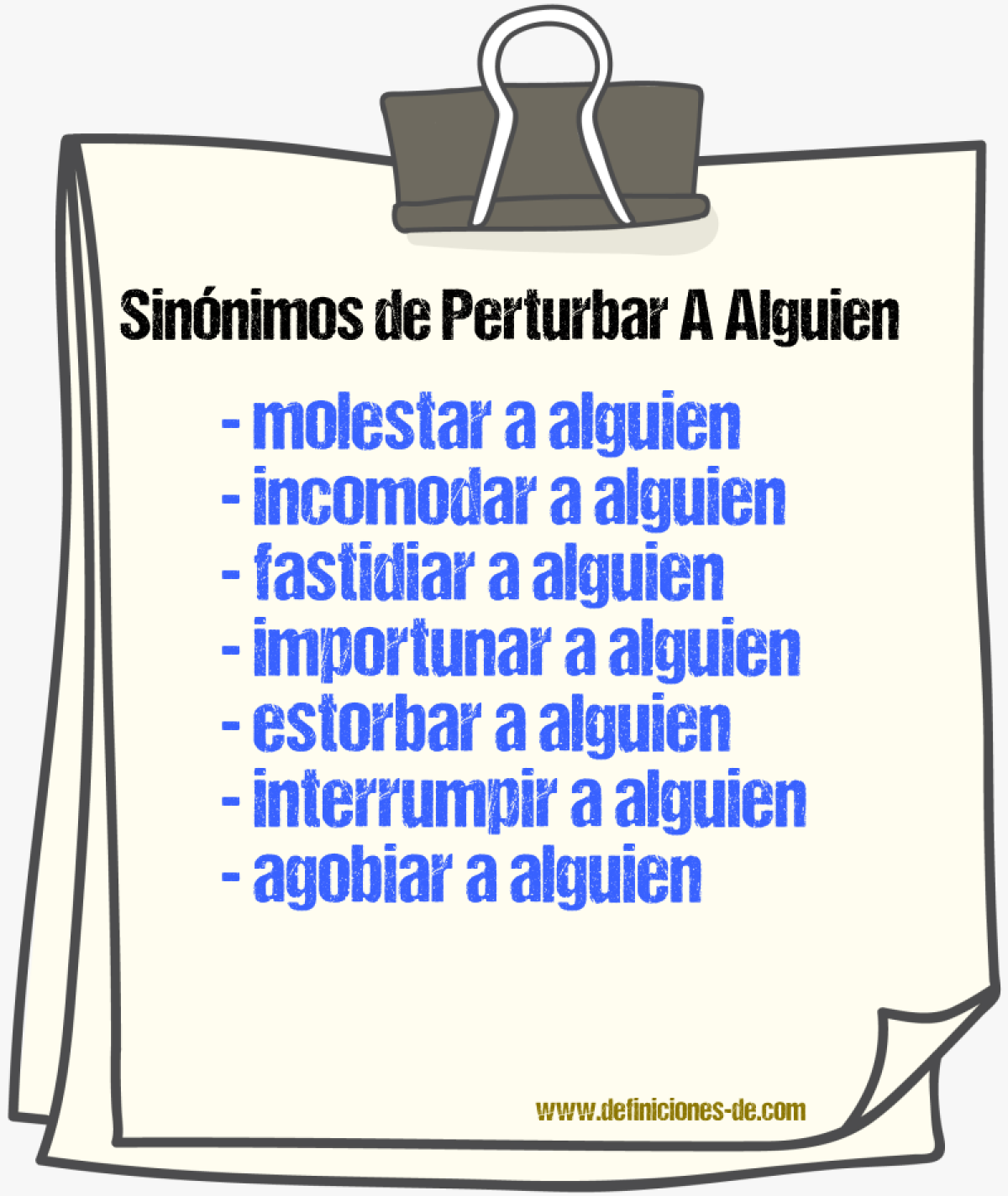 Sinónimos de perturbar a alguien