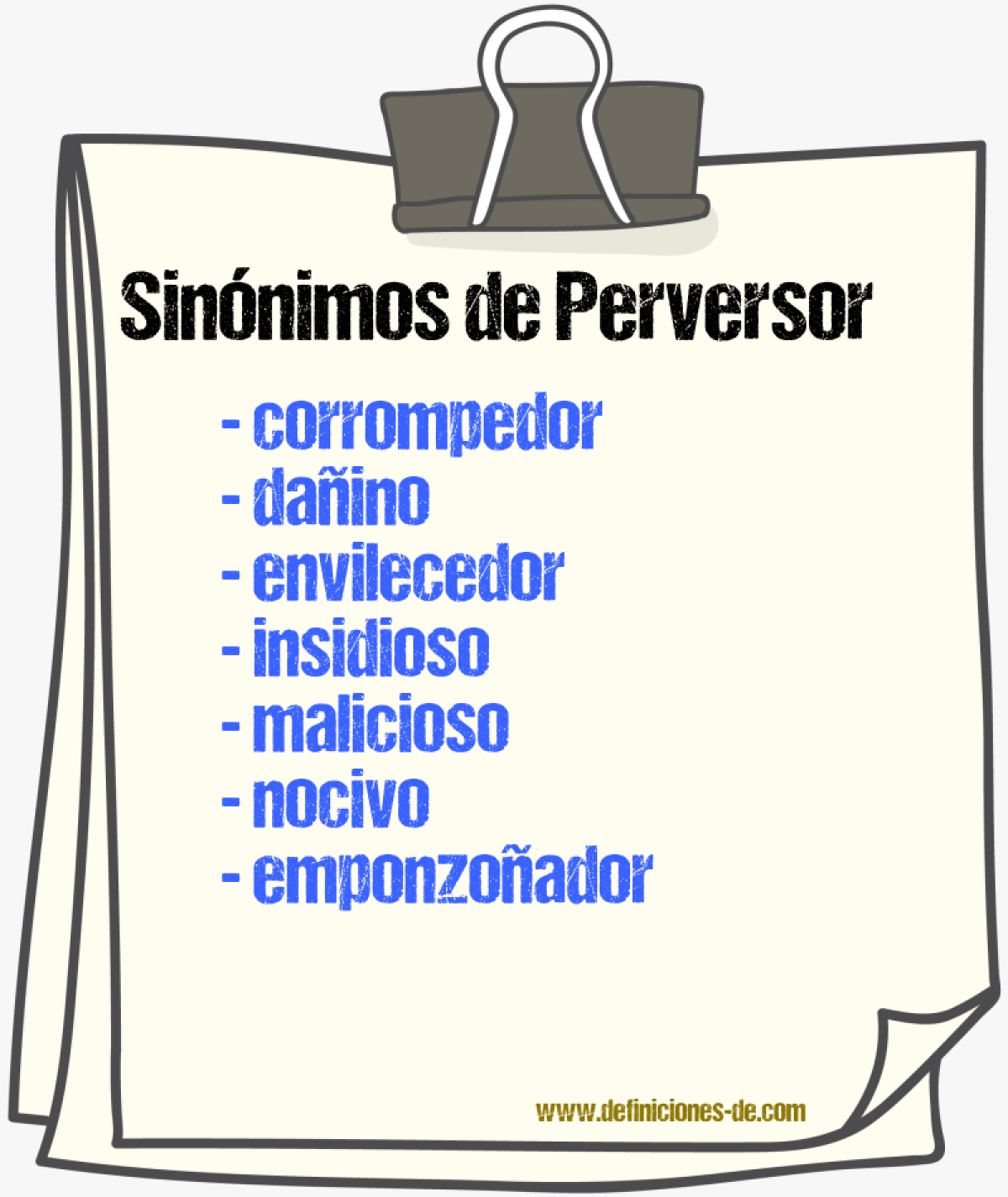 Sinnimos de perversor