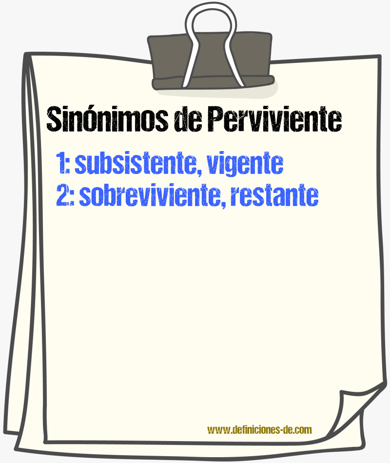 Sinónimos de perviviente