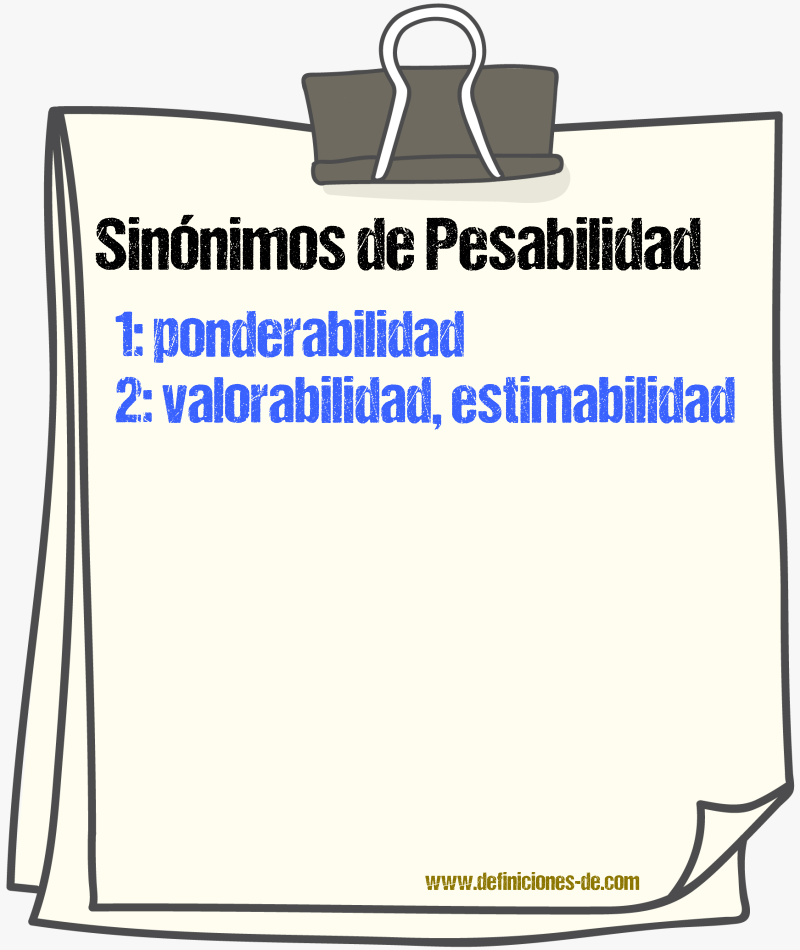 Sinónimos de pesabilidad