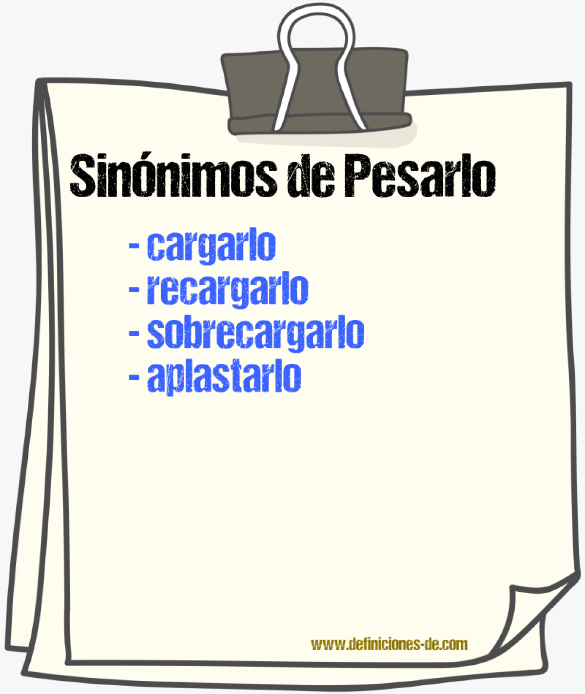 Sinónimos de pesarlo