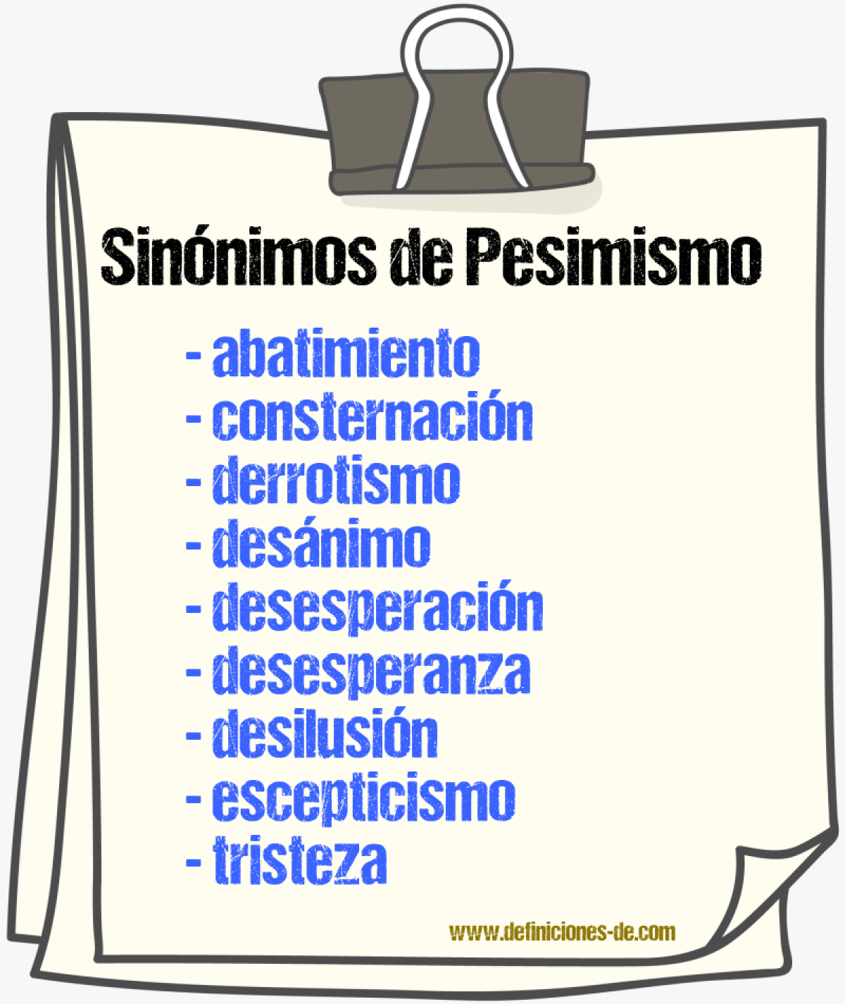 Sinnimos de pesimismo