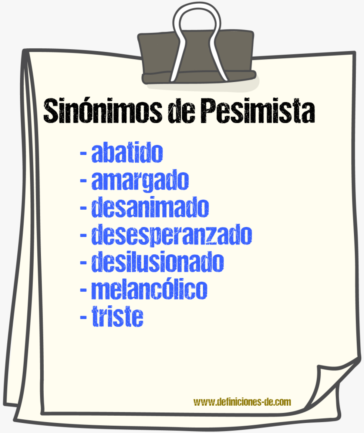 Sinnimos de pesimista