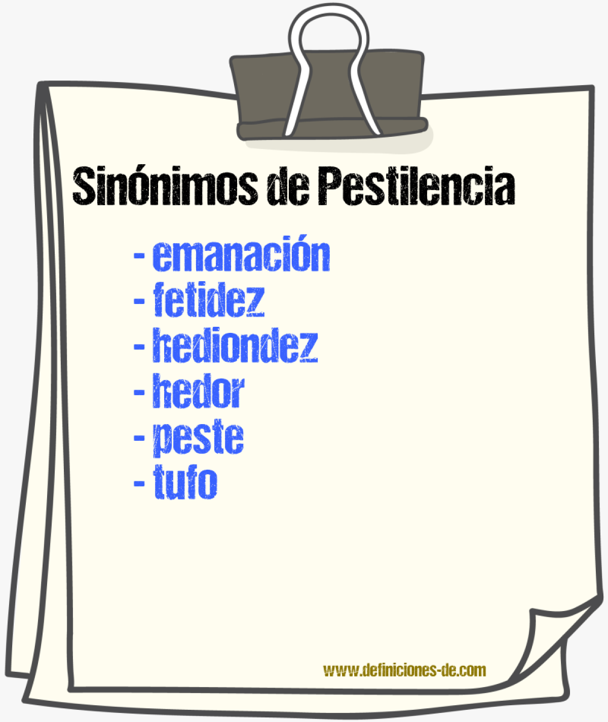 Sinnimos de pestilencia