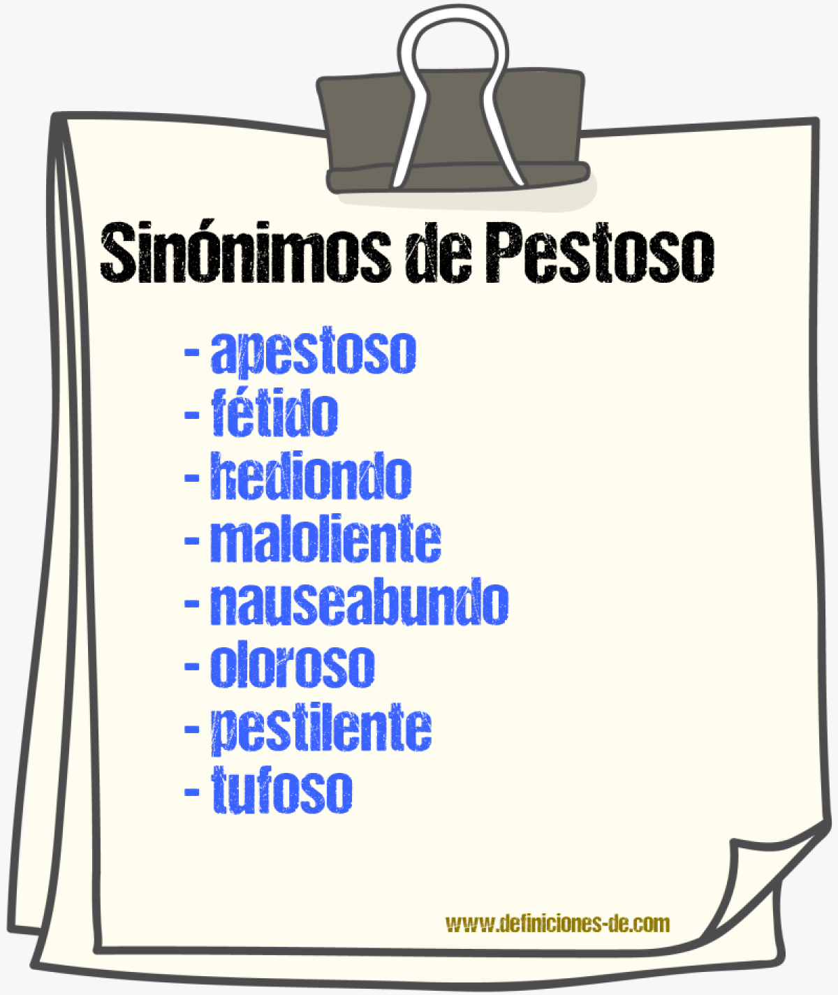 Sinnimos de pestoso