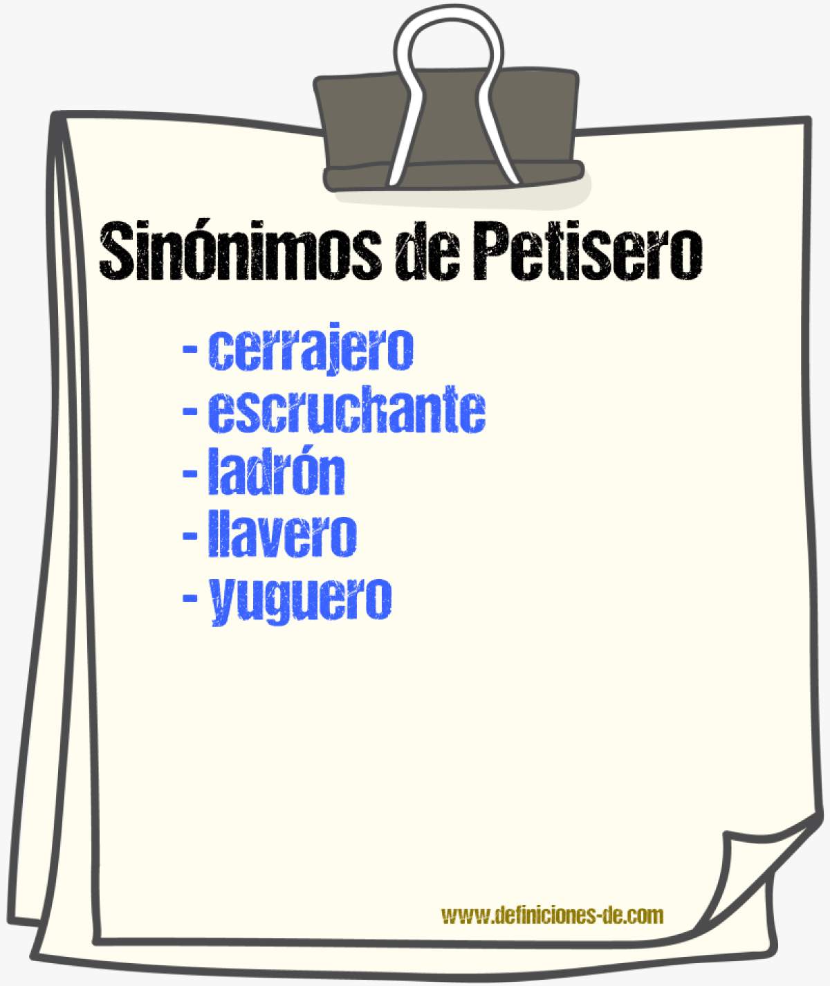 Sinnimos de petisero