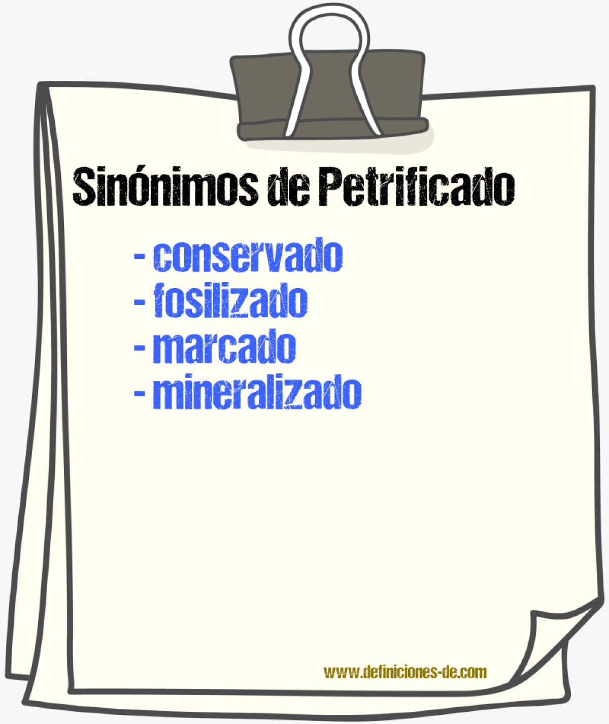 Sinnimos de petrificado