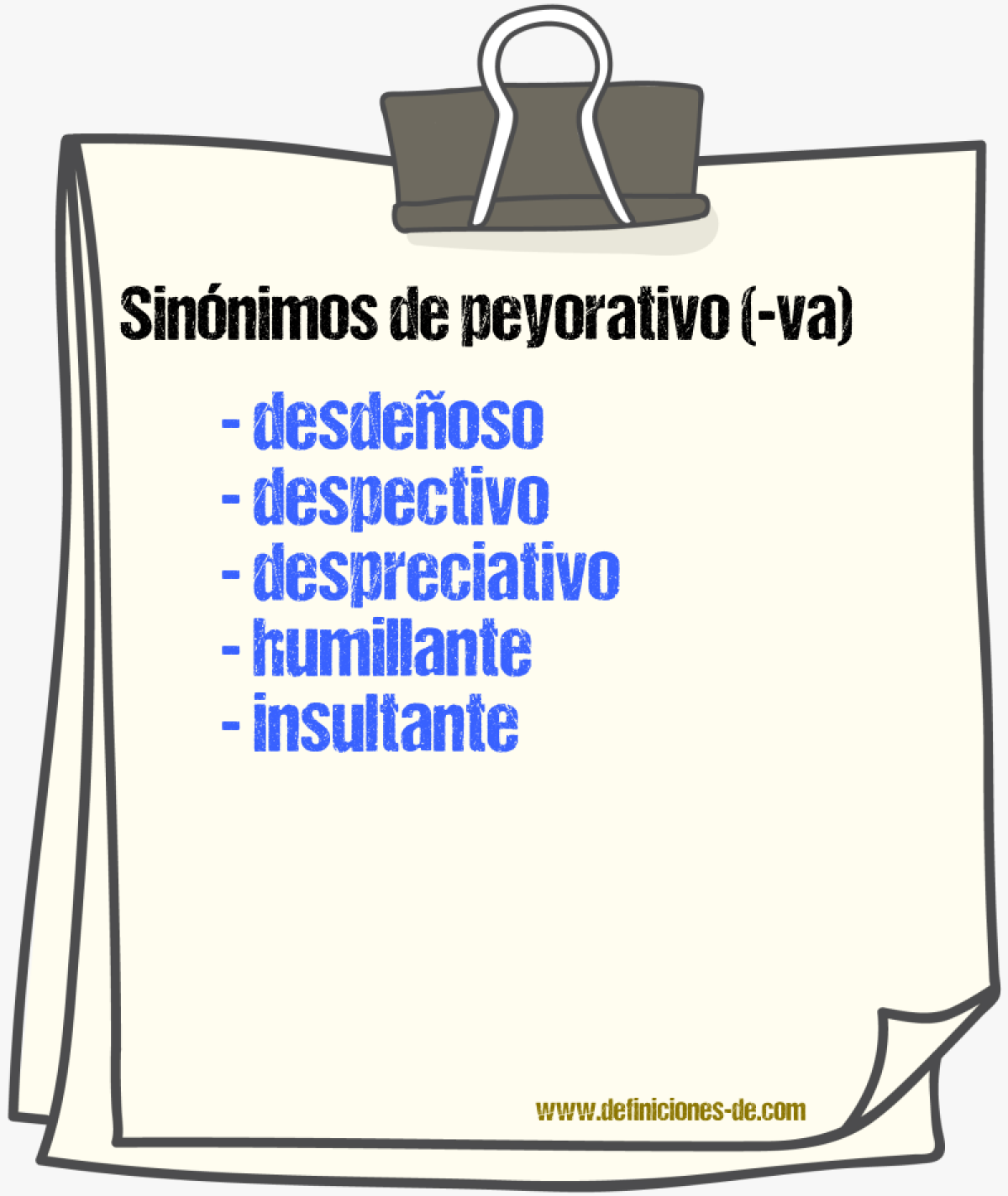 Sinnimos de peyorativo