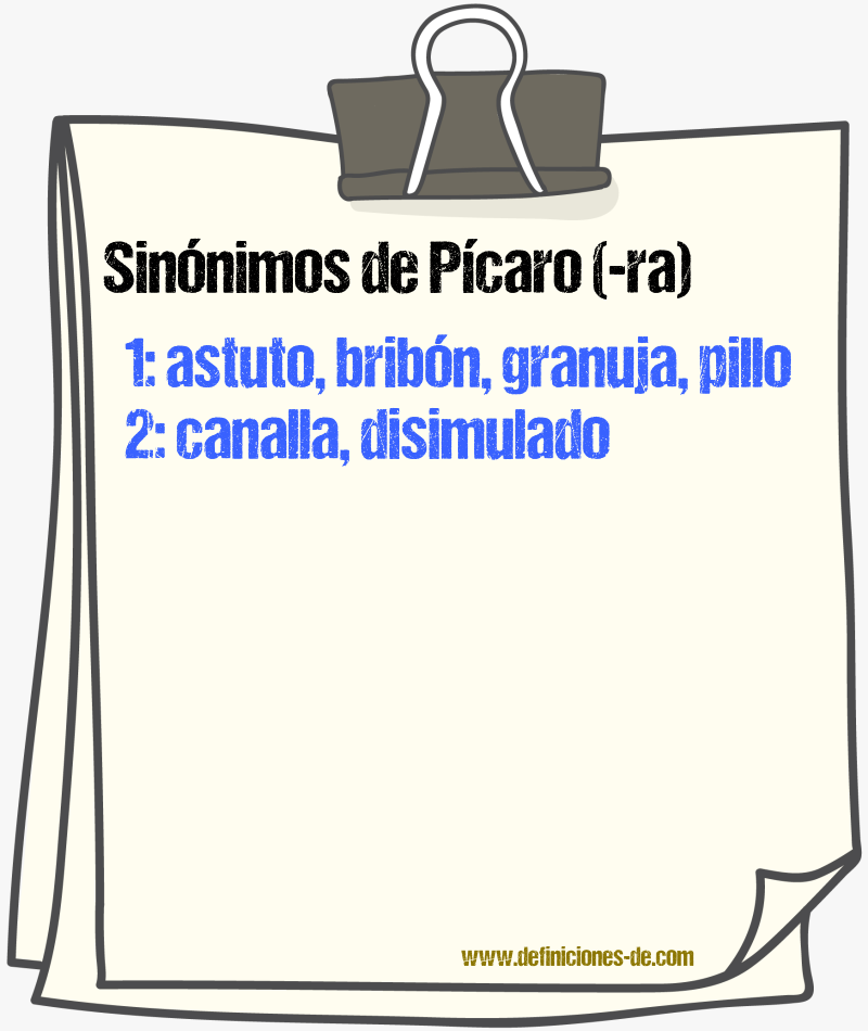 Sinnimos de pcaro