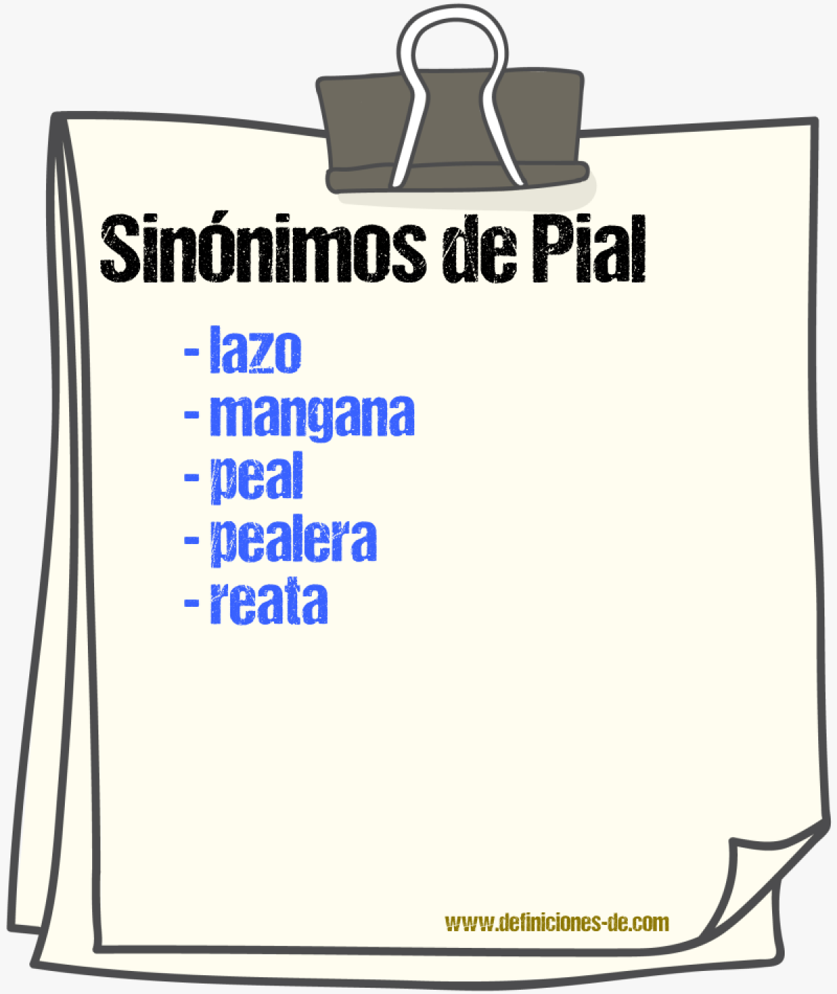 Sinnimos de pial