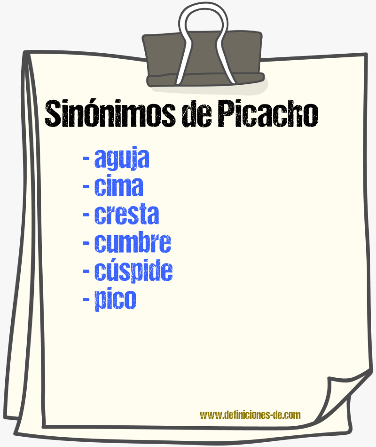 Sinnimos de picacho